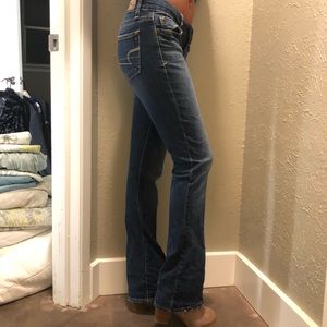 Low rise boot cut jeans